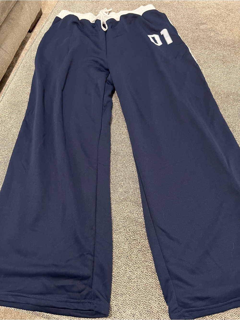 ON SALE!! Men’s Navy Athletic Pants with White Waistband and Drawstring